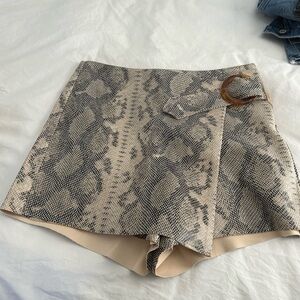 Zara Snakeskin Suede Skort